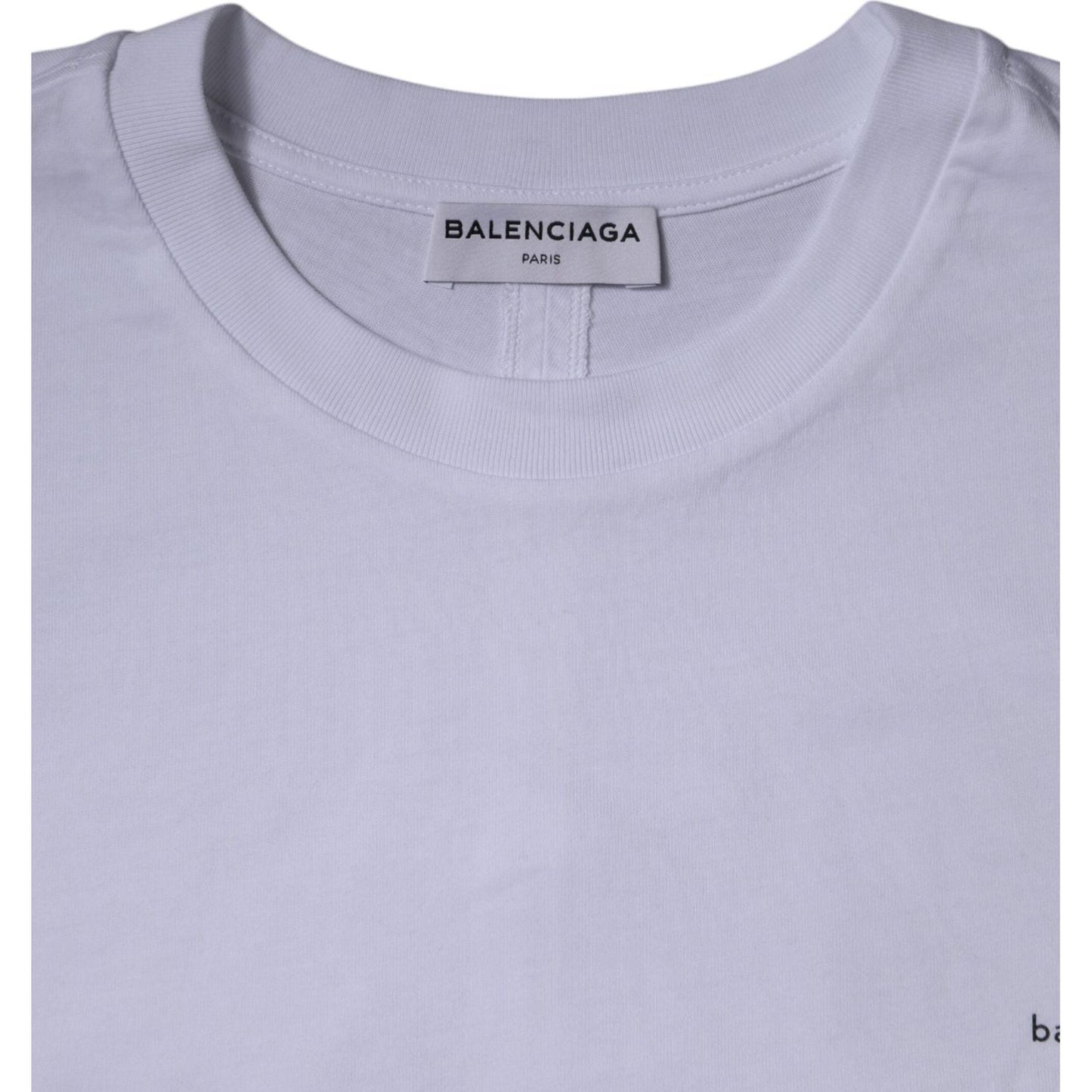 Balenciaga White Logo Cotton Crew Neck Short Sleeves T-shirt TSH878478-50