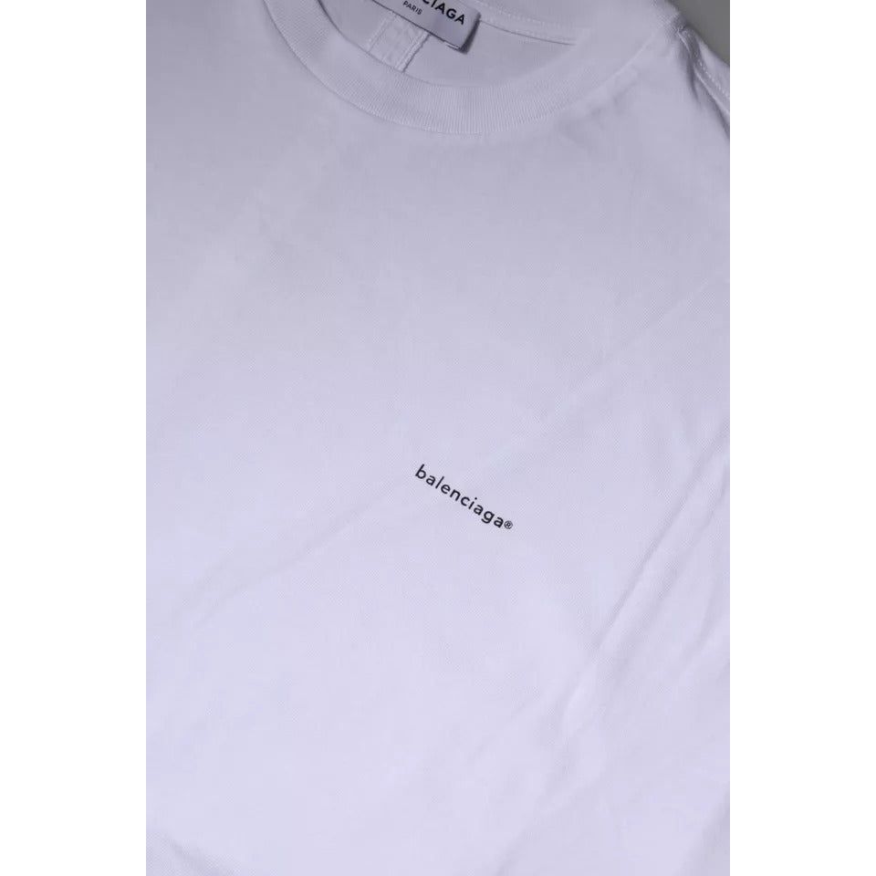 Balenciaga White Logo Cotton Crew Neck Short Sleeves T-shirt TSH878478-50