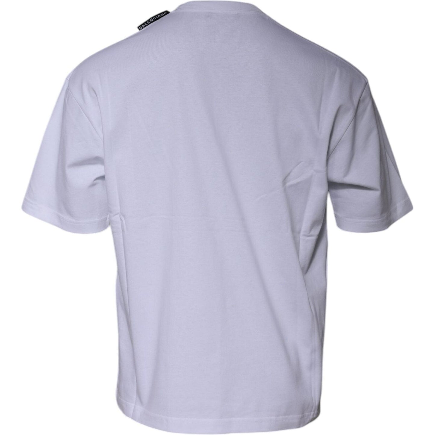 Balenciaga White Logo Cotton Jersey Crew Neck Short Sleeves T-shirt TSH878482-S