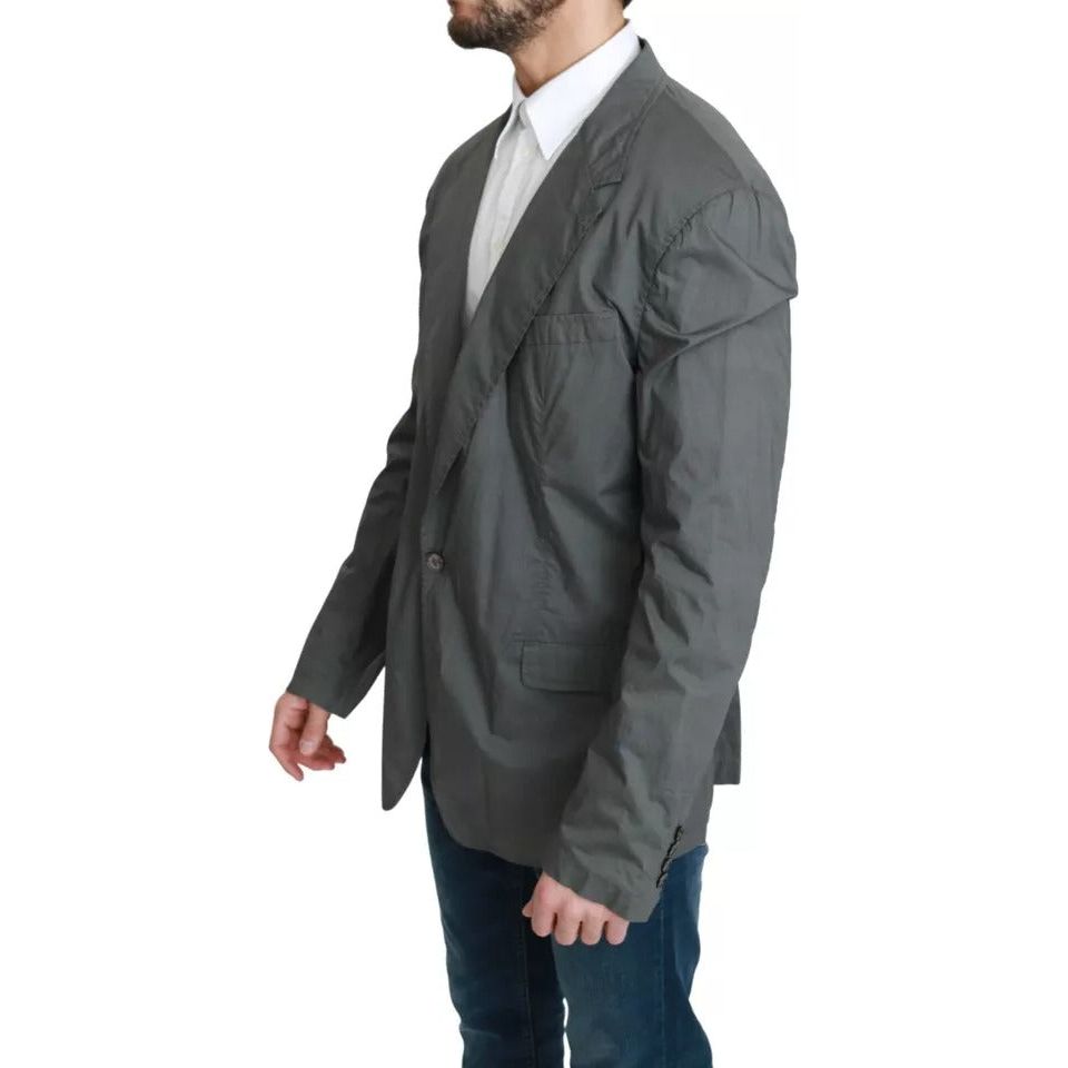 Dolce & Gabbana Gray Cotton Single Breasted Formal Blazer KOS1752-56