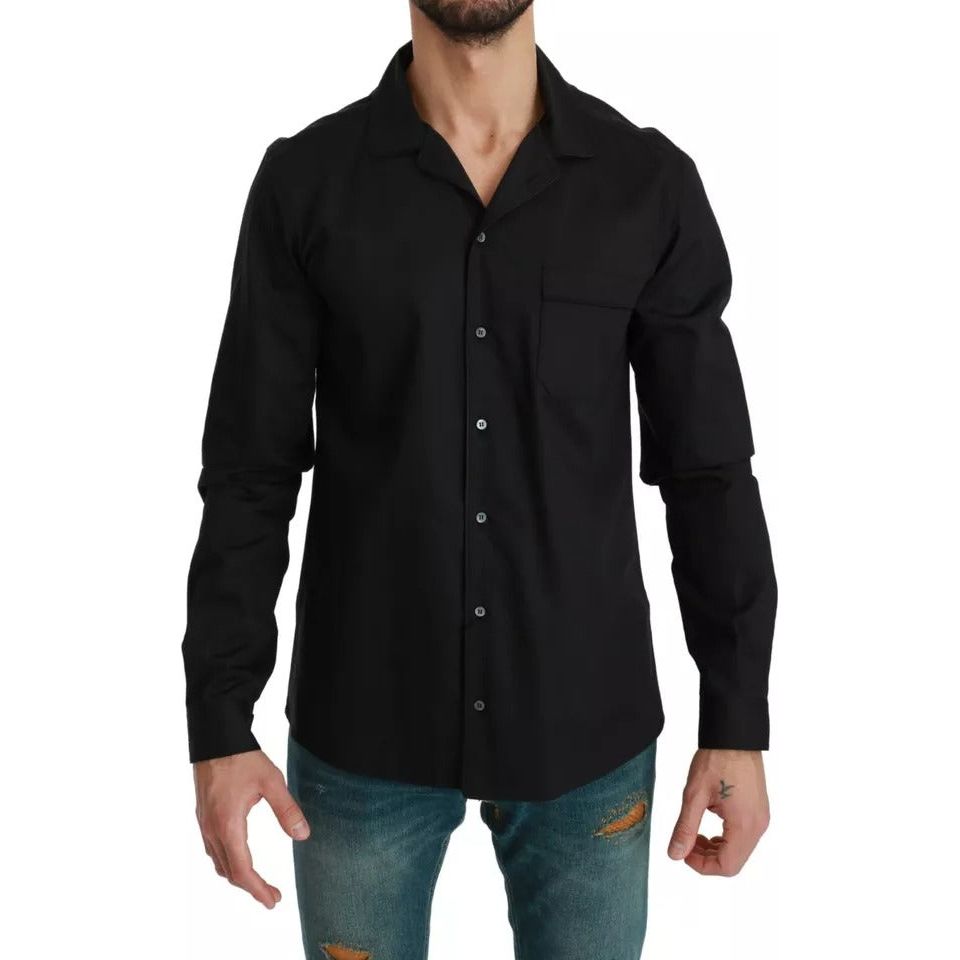 Dolce & Gabbana Blue Cotton Striped Pajama Lounge Shirt TSH4620-40