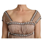 Dolce & Gabbana Brown Silk Sleeveless Shift Maxi Dress DR2589-36