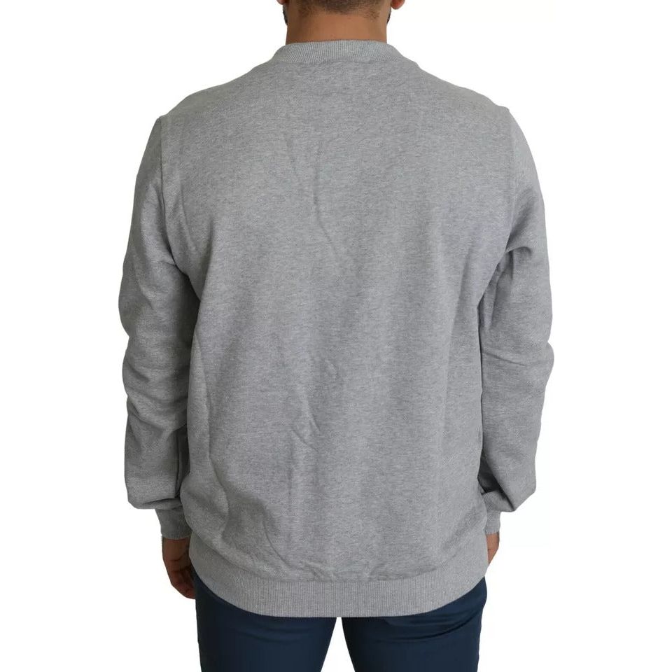 Dolce & Gabbana Gray Crown King Print Cotton Pullover Sweater TSH5554-52