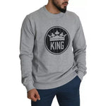 Dolce & Gabbana Gray Crown King Print Cotton Pullover Sweater TSH5554-52