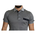 Dolce & Gabbana Gray Collared Silk Polo Top Shirt T-shirt TSH5633-44