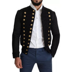 Dolce & Gabbana Black Button Embellished Military Jacket JKT2770-44