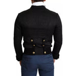 Dolce & Gabbana Black Button Embellished Military Jacket JKT2770-44