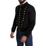 Dolce & Gabbana Black Button Embellished Military Jacket JKT2770-44