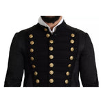 Dolce & Gabbana Black Button Embellished Military Jacket JKT2770-44