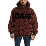 Dolce & Gabbana Red Beige Wool Oversize Hooded Pullover Sweater JKT2731-48