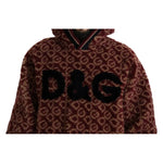 Dolce & Gabbana Red Beige Wool Oversize Hooded Pullover Sweater JKT2731-48