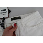 Dolce & Gabbana White Cotton Distressed Pretty Fit Denim Jeans PAN71383-38