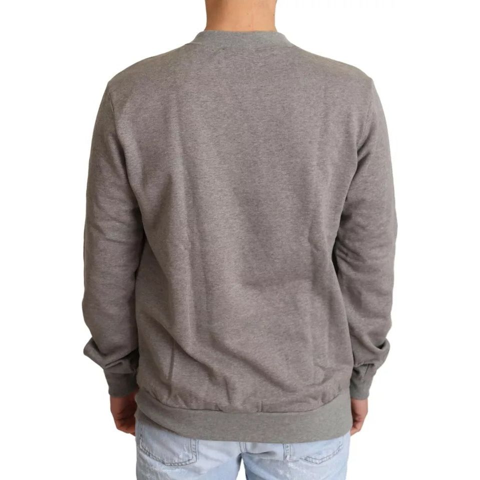 Dolce & Gabbana Gray Crown King Cotton Pullover Sweater TSH6407-44