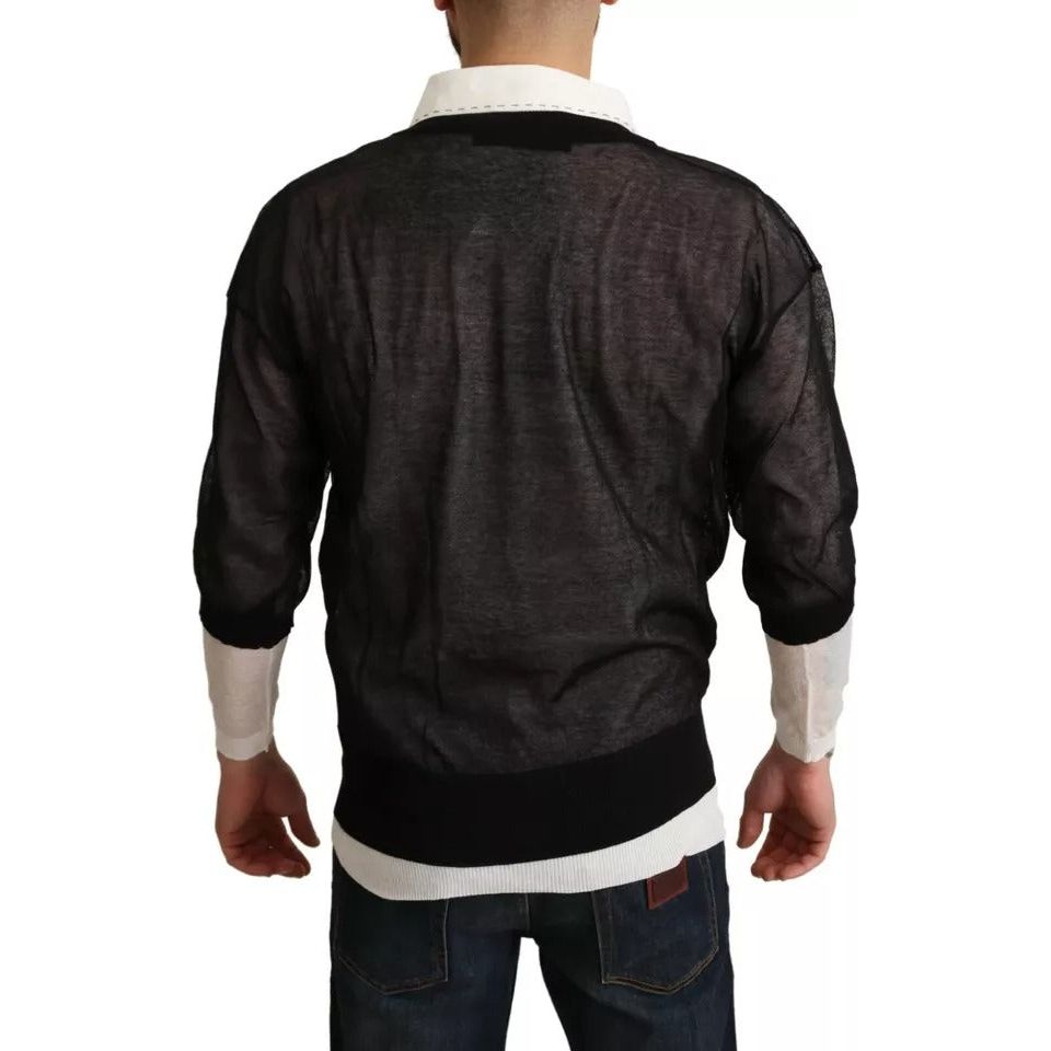Dolce & Gabbana Black White Shirt One Piece Pullover Sweater TSH6464-xs