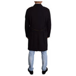 Dolce & Gabbana Blue Trench Coat Long Wool Stretch Jacket JKT2923-44