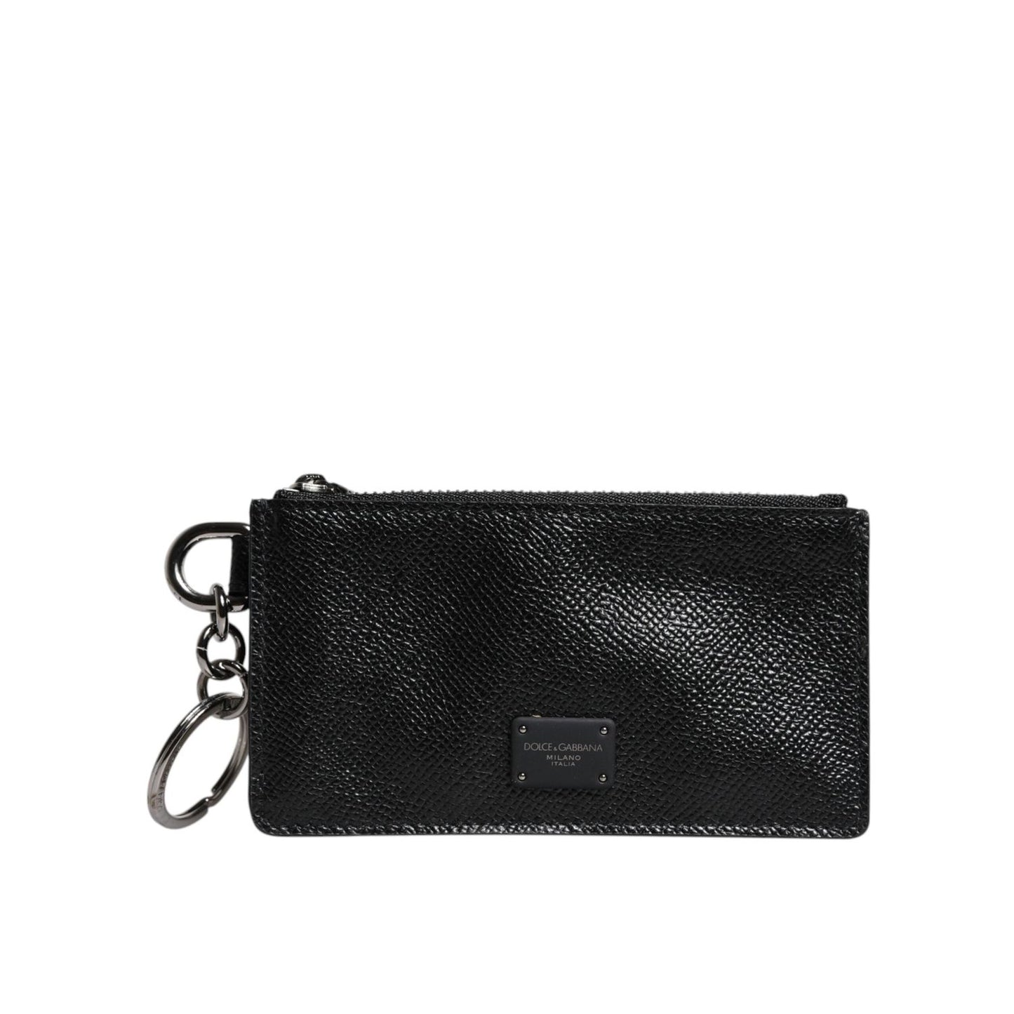 Dolce & Gabbana Black Calfskin Leather DG Logo Card Holder Wallet