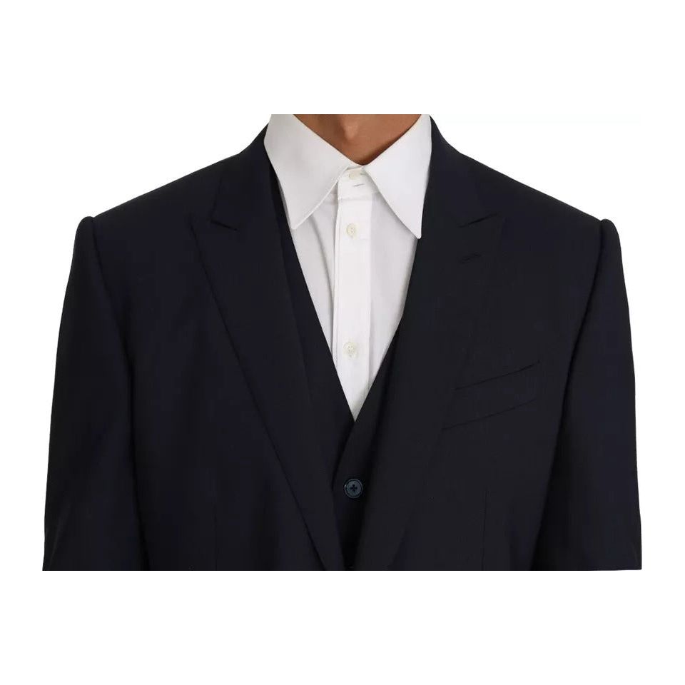 Dolce & Gabbana Blue Wool MARTINI Blazer Vest 2 Piece KOS1220-50
