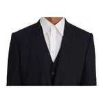 Dolce & Gabbana Blue Wool MARTINI Blazer Vest 2 Piece KOS1220-50