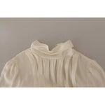 Dolce & Gabbana Off White Silk Long Sleeve Turtle Neck Top TSH7048-38