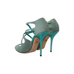 Dolce & Gabbana Blue Glittered Strappy Heels Sandals Shoes LA9611-39