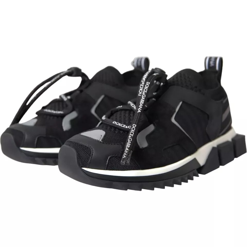 Dolce & Gabbana Black White Logo Sorrento Mens Sneakers Shoes MV4442-41