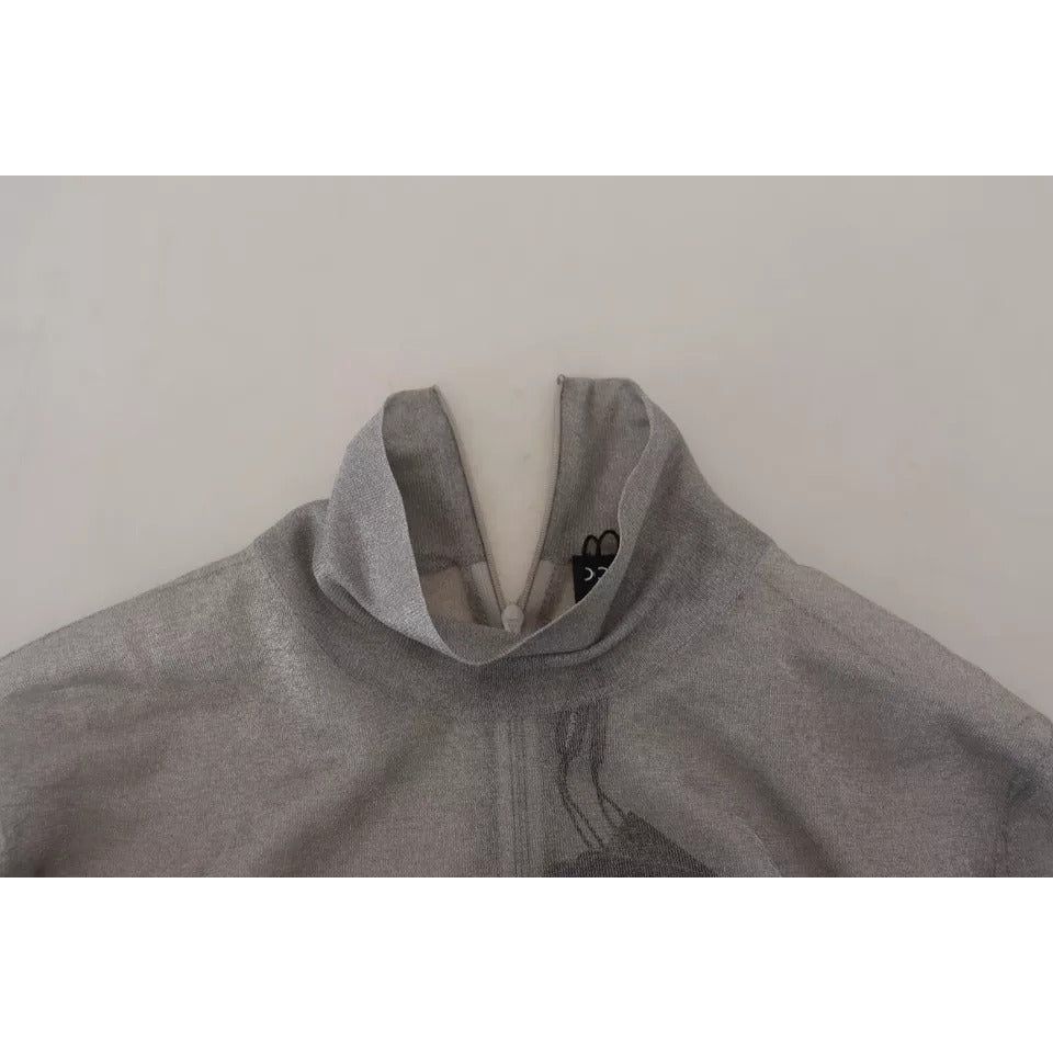 Dolce & Gabbana Gray See Through Turtleneck Pullover Sweater TSH83321-38
