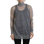 Dolce & Gabbana Gray See Through Turtleneck Pullover Sweater TSH83321-38