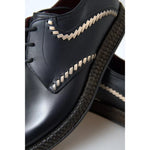 Dolce & Gabbana Black Leather Beige Derby Dress Shoes MV5133-40