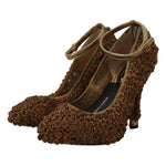 Dolce & Gabbana Gold Roses Embellished Heels Pumps Shoes LA9991-39