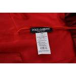 Dolce & Gabbana Red A-line Pleated Midi Satin Silk Dress DR28857-36