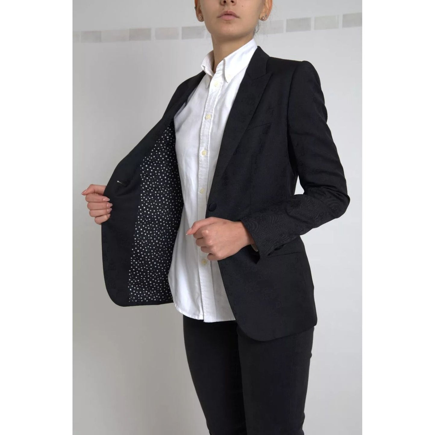 Dolce & Gabbana Black Long Sleeve Coat Blazer Jacket JKT3320-44