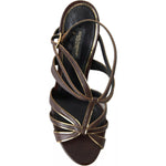 Dolce & Gabbana Brown Ankle Strap Stiletto Heels Sandals Shoes LA10384-39