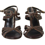 Dolce & Gabbana Brown Ankle Strap Stiletto Heels Sandals Shoes LA10384-39
