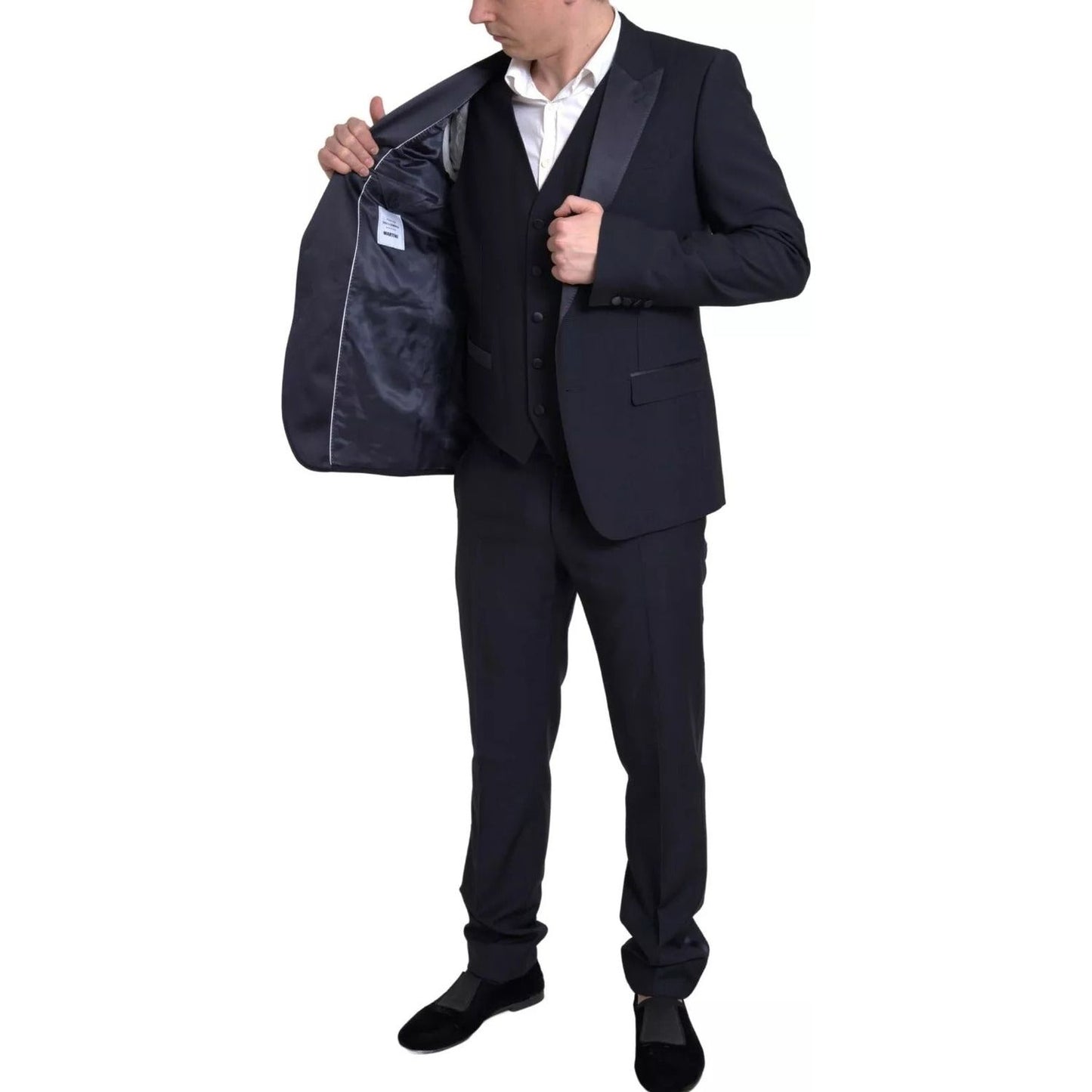 Dolce & Gabbana Black 3 Piece Single Breasted MARTINI Suit KOS2118-52