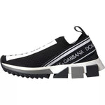 Dolce & Gabbana Black White Slip On Sorrento Sneakers Shoes LA3900-36.5