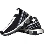 Dolce & Gabbana Black White Slip On Sorrento Sneakers Shoes LA3902-38
