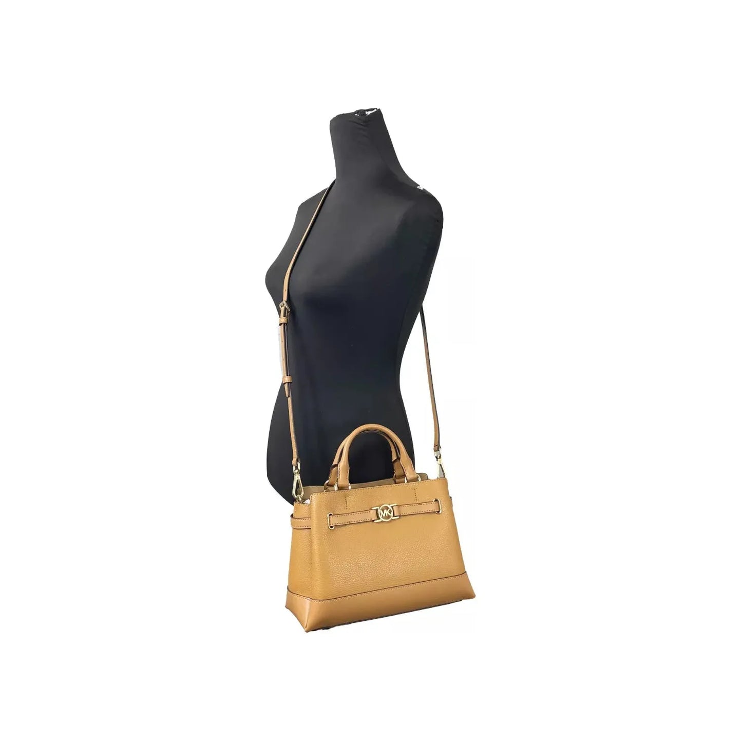 Michael Kors Reed Small Leather Belted Satchel Crossbody Bag Brown 82922