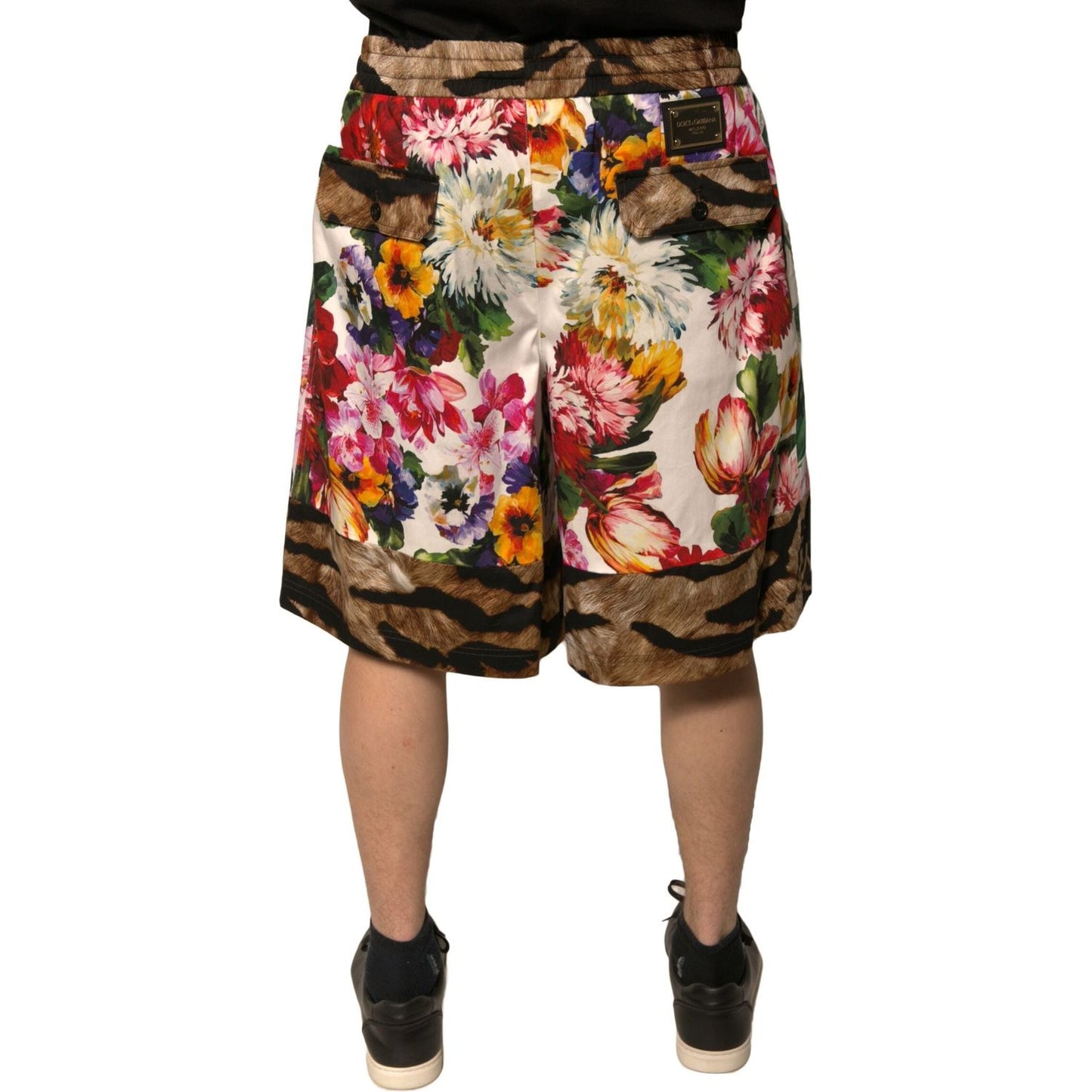 Dolce & Gabbana Multicolor Floral Cotton Men Bermuda Shorts PAN75652-54