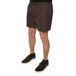 Dolce & Gabbana Brown Cotton Blend Men Mid Waist Shorts PAN76150-5
