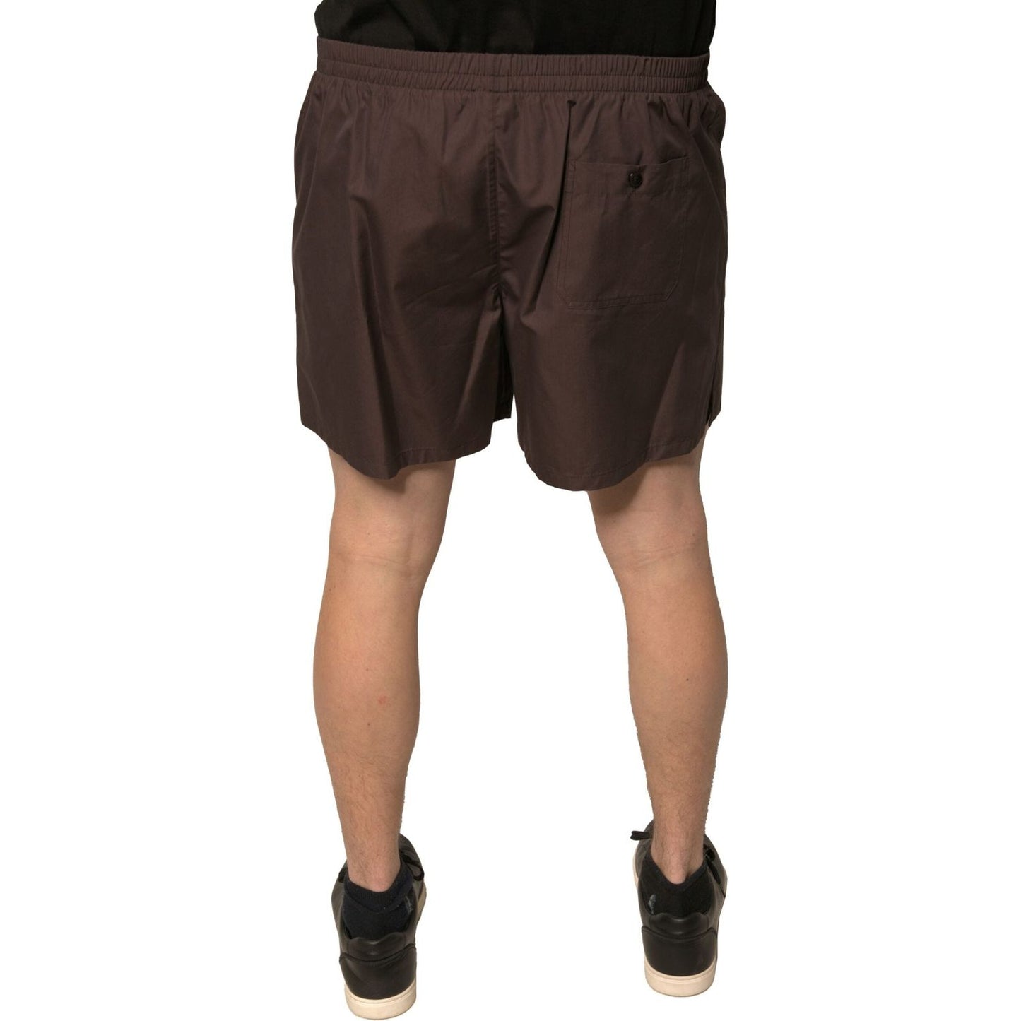 Dolce & Gabbana Brown Cotton Blend Men Mid Waist Shorts PAN76150-5