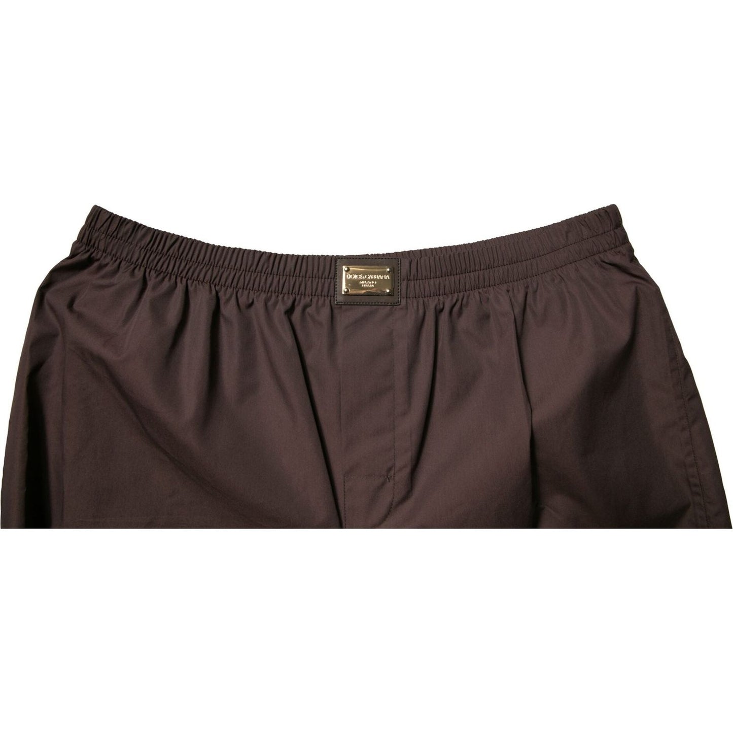 Dolce & Gabbana Brown Cotton Blend Men Mid Waist Shorts PAN76150-5
