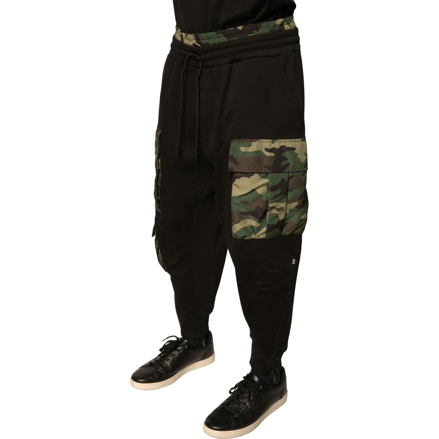 Dolce & Gabbana Black Camouflage Cotton Jogger Cargo Pants PAN75673-44