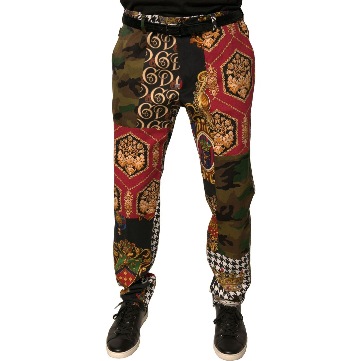 Dolce & Gabbana Multicolor Patchwork Men Dress Pants PAN75674-46