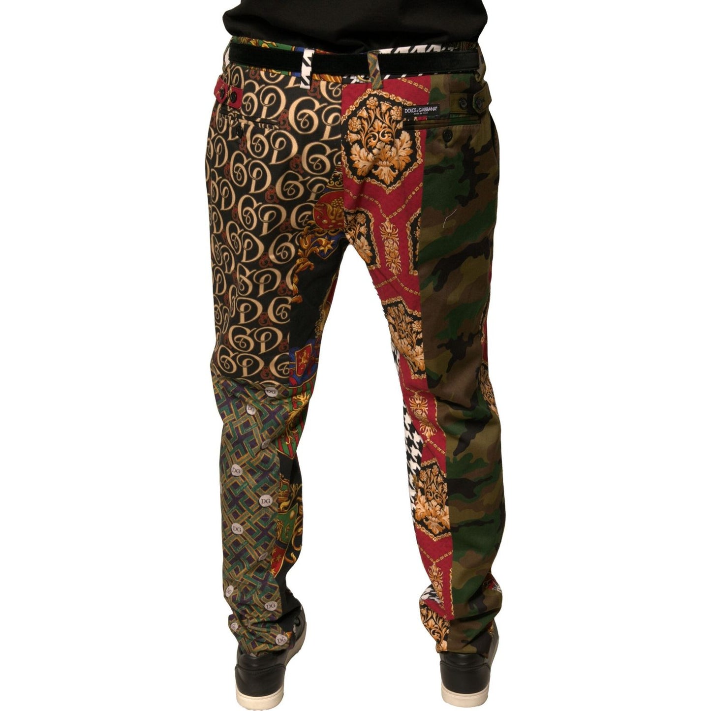 Dolce & Gabbana Multicolor Patchwork Men Dress Pants PAN75674-46