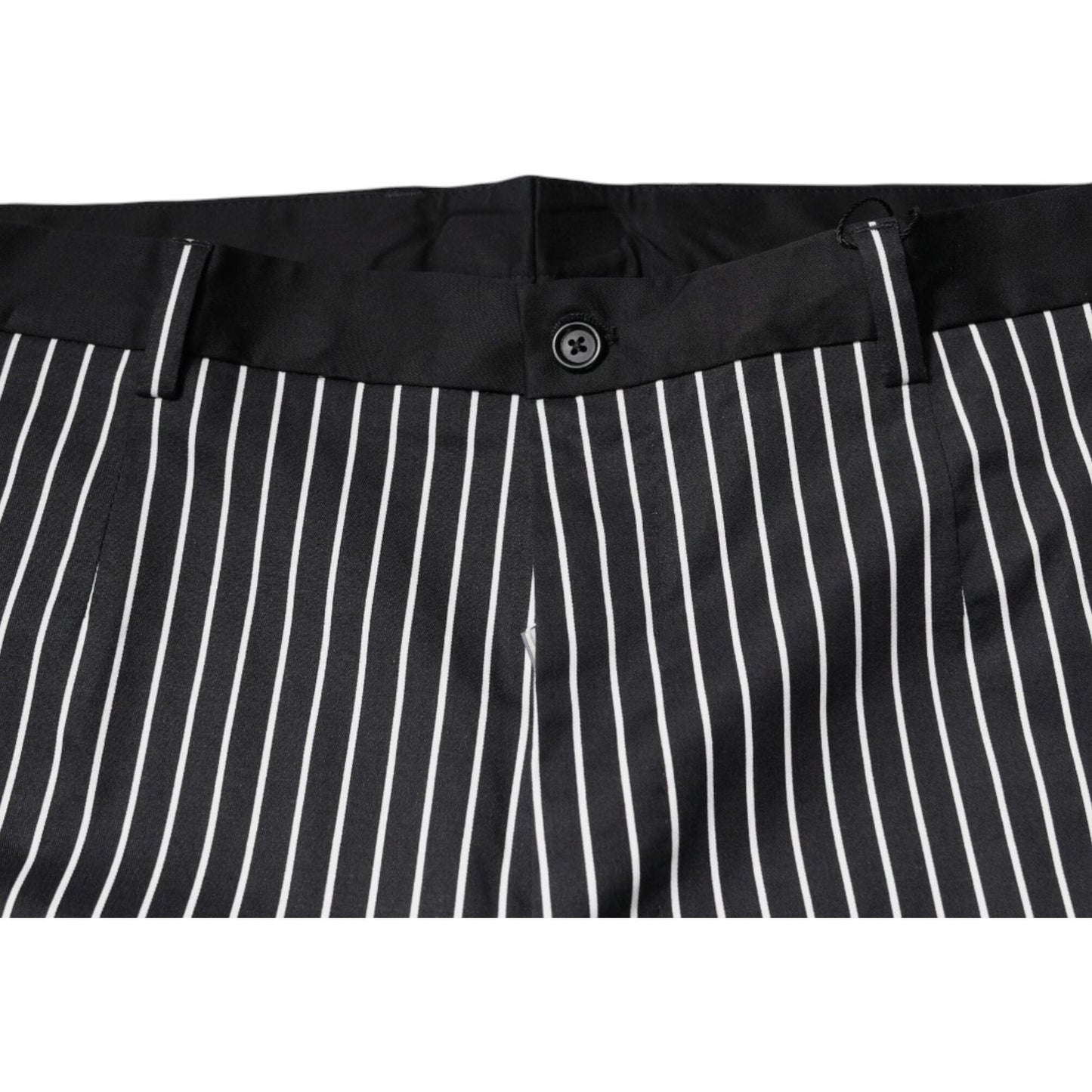 Dolce & Gabbana Black Stripes Skinny Dress Pants PAN75782-58
