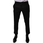 Dolce & Gabbana Black Wool Tapered Formal Dress Pants PAN75771-46