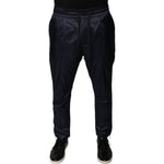 Dolce & Gabbana Dark Blue Cotton Skinny Sweatpants Pants PAN75785-48