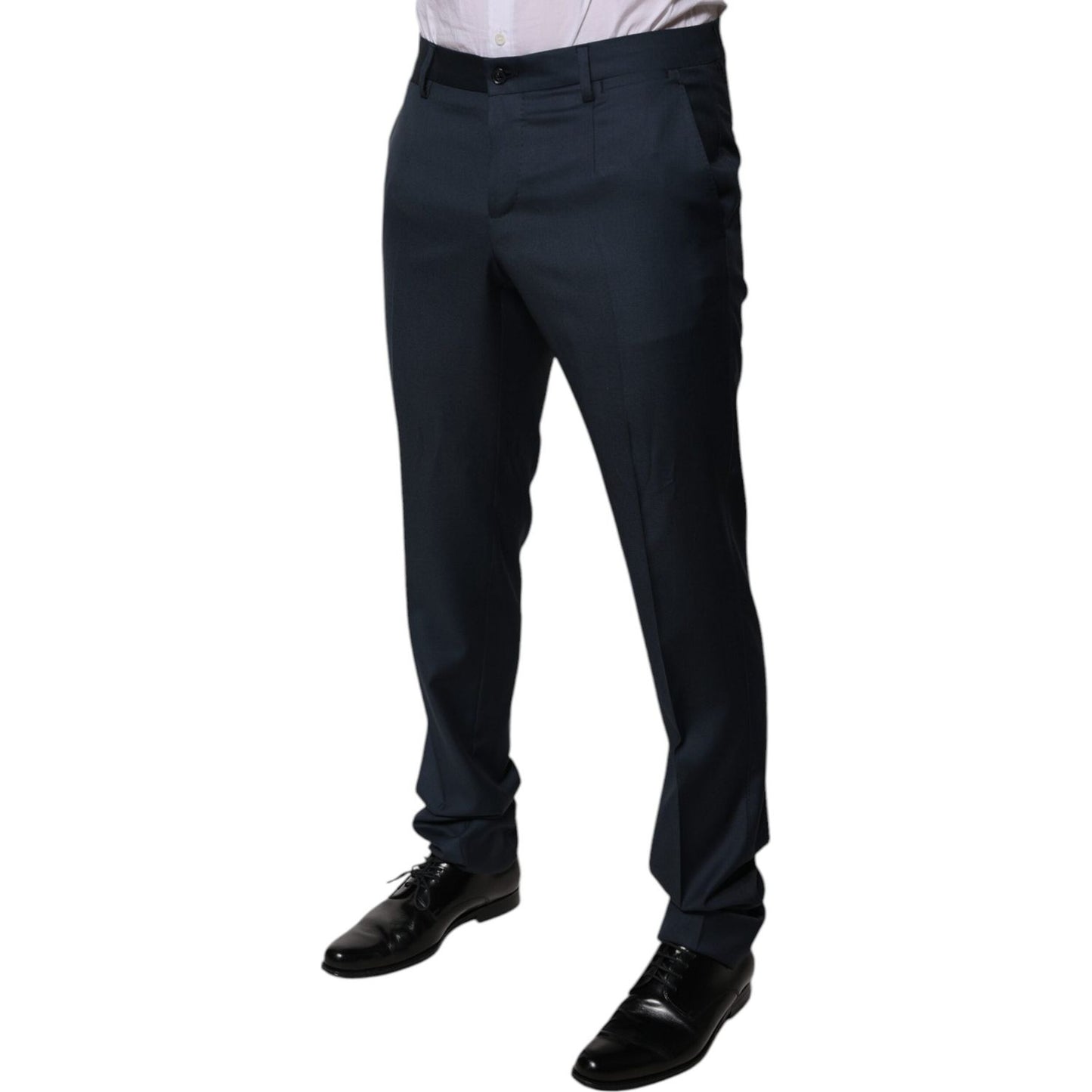 Dolce & Gabbana Blue Wool Tapered Formal Dress Pants PAN75806-48