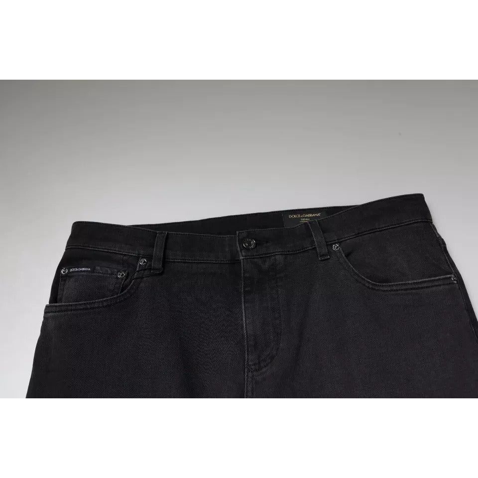 Dolce & Gabbana Black Logo Cotton Stretch Skinny Denim Jeans PAN75807-54
