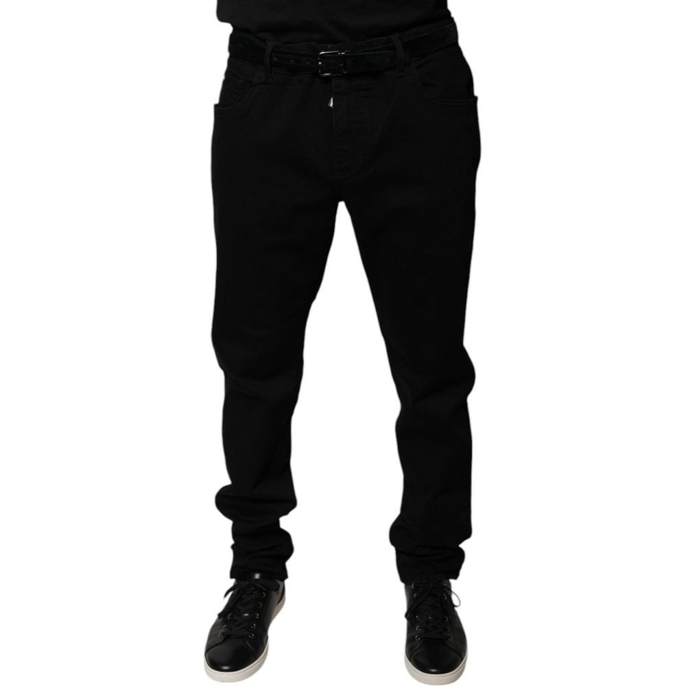 Dolce & Gabbana Black Logo Cotton Stretch Skinny Denim Jeans PAN75827-58